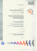 Deosen Xanthan - HACCP Certificate